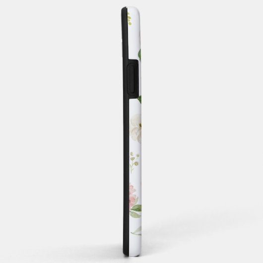 Farbrosenmuster mit Monogramm Case-Mate iPhone Hülle (Hinten/Rechts)