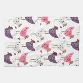 Farbroster Pink Lila Blumenmuster Geschirrtuch (Horizontal)