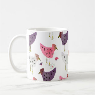 Farbroster Pink Lila Blumenmuster Kaffeetasse