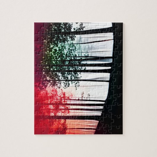 Farbrot dringt in Schwarzwald ein Puzzle (Vertikal)