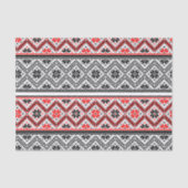 Farbrot und Schwarz Schneeflocken Seidenpapier (Vorderseite)