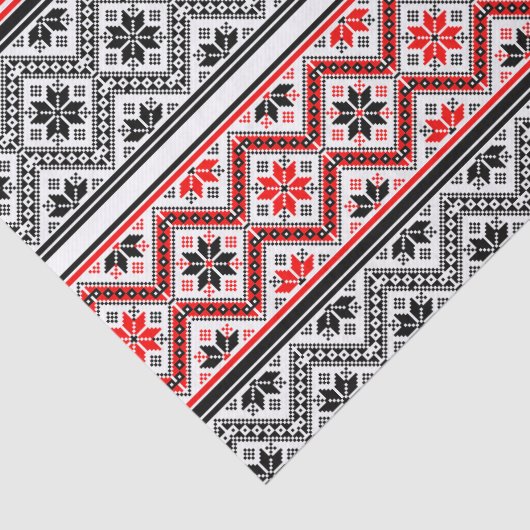 Farbrot und Schwarz Schneeflocken Seidenpapier (Ausschnitt)