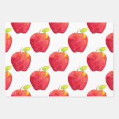 Farbrote Apple-Muster Geschenkpapier Set (Vorderseite 2)