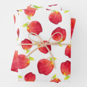 Farbrote Apple-Muster Geschenkpapier Set (Beispiel)