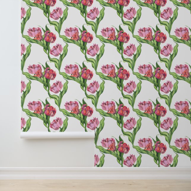 Farbrote Blume Tapete (Anwendung)