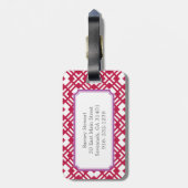 Farbrotes abstraktes geometrisches Muster, Monogra Gepäckanhänger (Rückseite vertikal)