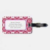 Farbrotes abstraktes geometrisches Muster, Monogra Gepäckanhänger (Rückseite horizontal)