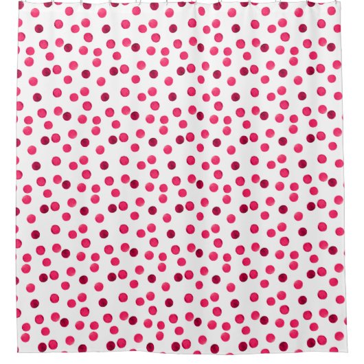 Farbrotes Polka-Punktmuster Duschvorhang (Vorderseite)