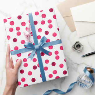 Farbrotes Polka-Punktmuster Geschenkpapier