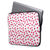Farbrotes Polka-Punktmuster Laptopschutzhülle (Vorderseite Links)