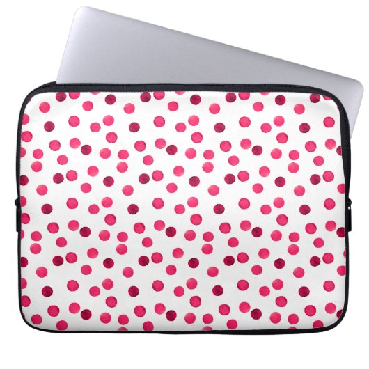 Farbrotes Polka-Punktmuster Laptopschutzhülle (Vorderseite)