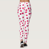 Farbrotes Polka-Punktmuster Leggings (Rückseite)