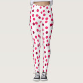 Farbrotes Polka-Punktmuster Leggings (Vorderseite)