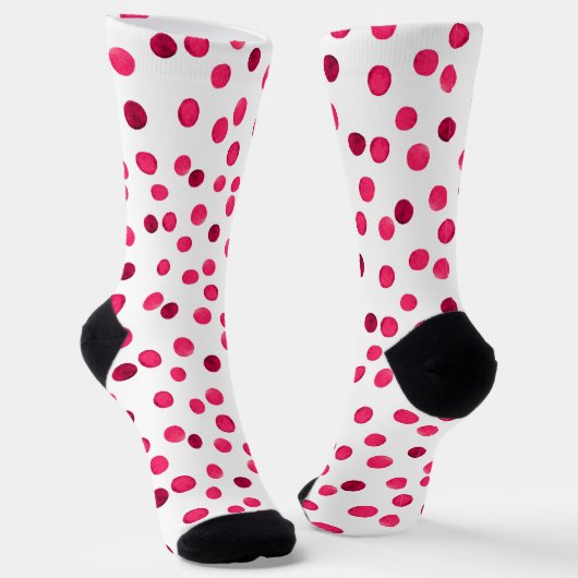 Farbrotes Polka-Punktmuster Socken (Gewinkelt)