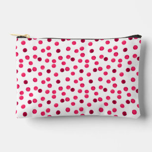 Farbrotes Polka-Punktmuster Zubehörtasche
