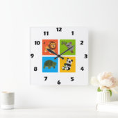 Farbsäulenhalterung für Tierplätze Quadratische Wanduhr (Zuhause)