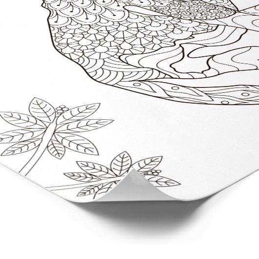 Farbsäulenkatze im Garten Poster (Ecke)