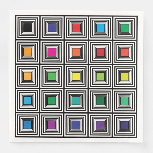 Farbschatten hypnotische quadratische Farbziele Serviette (Vorderseite)