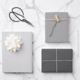 Farbschattierungen in Grautönen Geschenkpapier Set