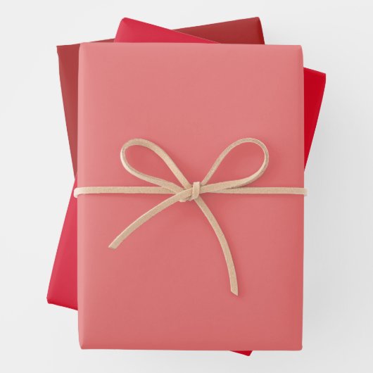 Farbschattierungen in roten Farben Geschenkpapier Set (Beispiel)