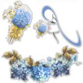 Farbschattierungen von Blue Watercolor Hydrangeas Aufkleber (Vorderseite)