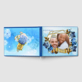 Farbschattierungen von Blue Watercolor Hydrangeas Gästebuch (Voll)