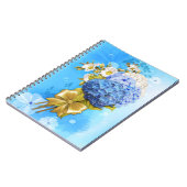 Farbschattierungen von Blue Watercolor Hydrangeas Notizblock (Linke Seite)