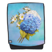Farbschattierungen von Blue Watercolor Hydrangeas Rucksack (Vorderseite)