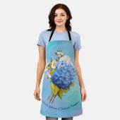 Farbschattierungen von Blue Watercolor Hydrangeas Schürze (Getragen)