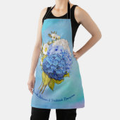 Farbschattierungen von Blue Watercolor Hydrangeas Schürze (InSitu)