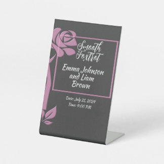 Farbschild für Hochzeitsflora Sockelschild