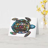 Farbschildkröte Karte (Gelbe Blume)