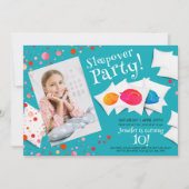 FarbschlupfKatzen Schlummerschläfer Party Foto Einladung (Vorderseite)