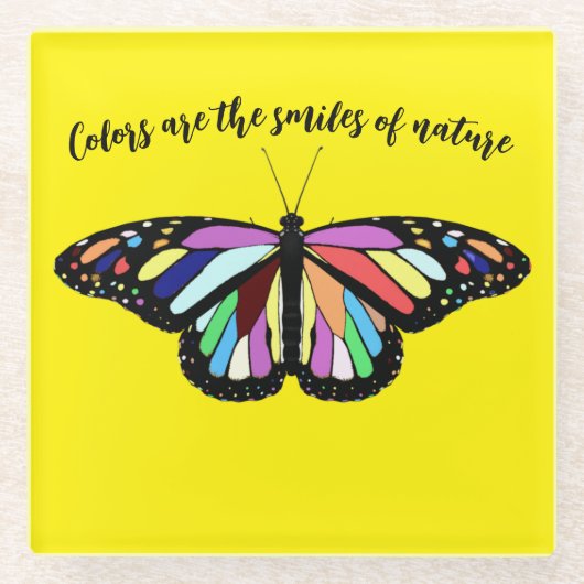 Farbschmetterling Glasuntersetzer (Vorderseite)