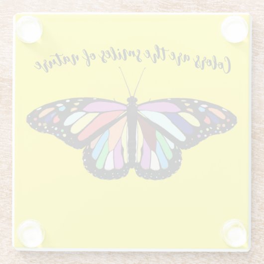 Farbschmetterling Glasuntersetzer (Rückseite)