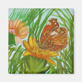 Farbschmetterling im Garten Magnet