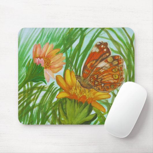 Farbschmetterling im Garten Mousepad (Mit Mouse)