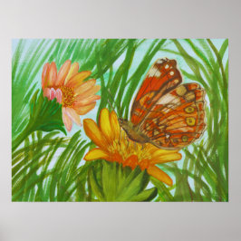 Farbschmetterling im Garten Poster
