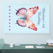 Farbschmetterling in rosa Lila und blau Banner (Messe)