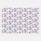 Farbschmetterling in rosa Lila und blau Geschenkpapier Set (Vorderseite)