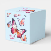 Farbschmetterling in rosa Lila und blau Geschenkschachtel (Rückseite)