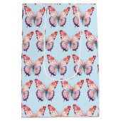 Farbschmetterling in rosa Lila und blau Mittlere Geschenktüte (Rückseite)