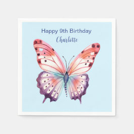 Farbschmetterling in rosa Lila und blau Serviette