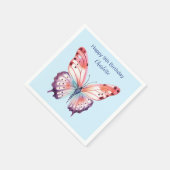 Farbschmetterling in rosa Lila und blau Serviette (Ecke)