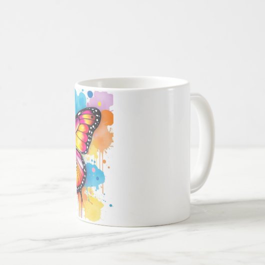 Farbschmetterling Kaffeetasse (VorderseiteRechts)
