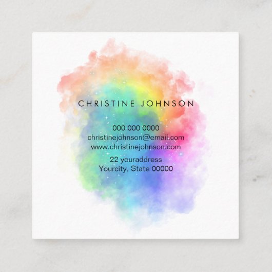 Farbschmetterling Quadratische Visitenkarte (Rückseite)