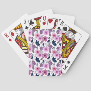 Farbschmetterling und rosa Blume Spielkarten