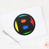 FARBSCHREIBEN DES MONOGRAMM B RUNDER AUFKLEBER (Umschlag)