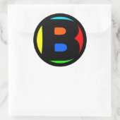 FARBSCHREIBEN DES MONOGRAMM B RUNDER AUFKLEBER (Tasche)