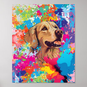 Farbschrot Goldener Retriever- Joyful Hund Poster